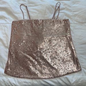 Sequined rose gold top